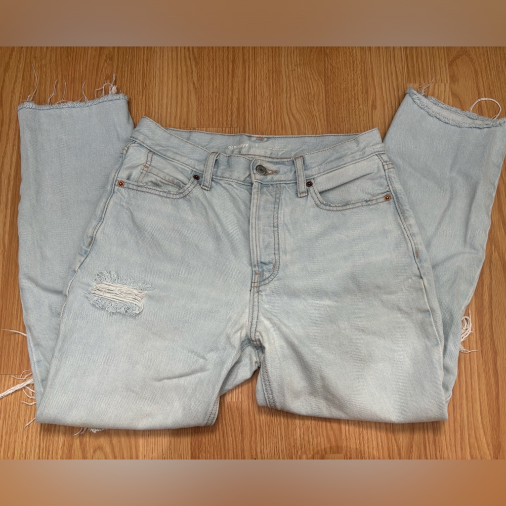 Old Navy distressed straight jeans